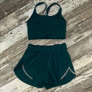 lululemon set: fast and free running shorts pair with energy longline sports bra
